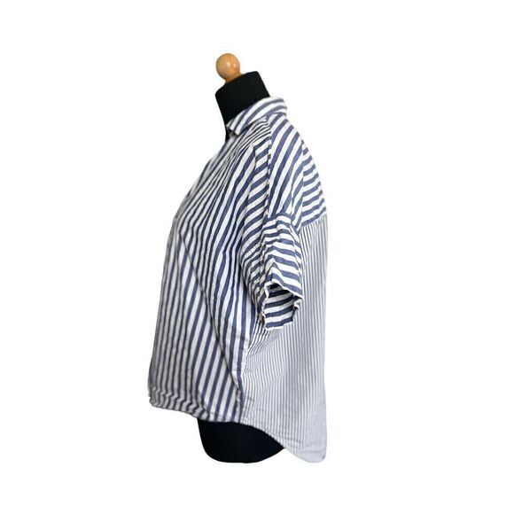 MADEWELL Courier Button-Back Shirt in Stripe Mix XS - Picture 8 of 11